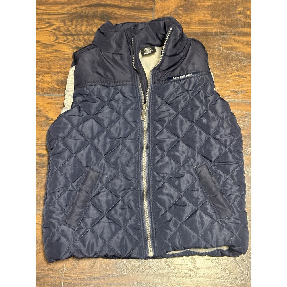 Calvinโ Klein Infants 18M Boy Fall/Winter Puffer Zip-up Vest Blue